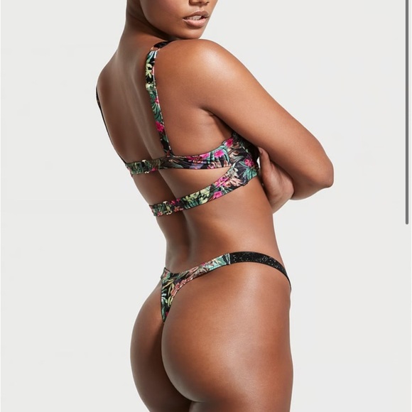 NEW Victoria’s Secret Floral Shine Strap Wicked Push Up thong Bikini 4745 - Picture 6 of 13